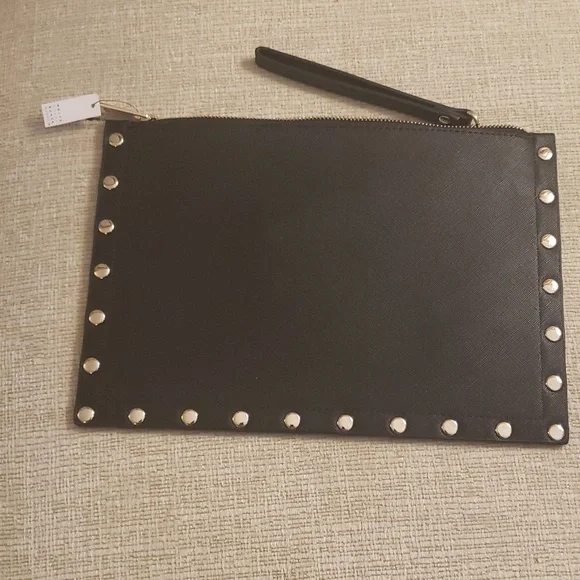 WHBM New with Tags Black Studded Floral Clutch Bag 🥳 - Picture 7 of 9